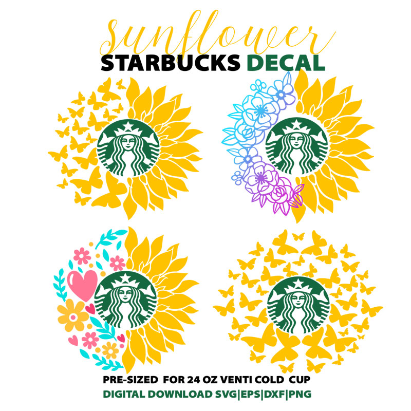 Free Free 133 Sunflower Butterfly Starbucks Svg SVG PNG EPS DXF File