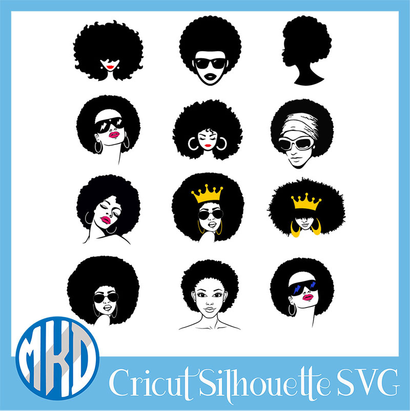 Free Free 201 Black Woman Face Silhouette Afro Woman Svg Free SVG PNG EPS DXF File
