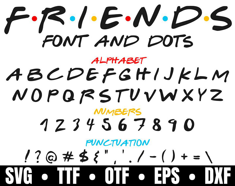 Download Friends Font Svg Png Numbers And Dots Friends Letters Friends Cricut Friends Tv Show Font Clip Art Digital Drawing Illustration Shantived Com