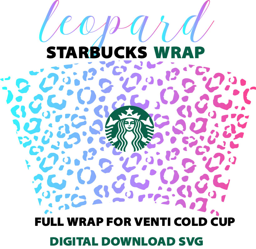 How To Make A Starbucks Vinyl Tumbler Wrap Template I Cricut I Leopard  Print 