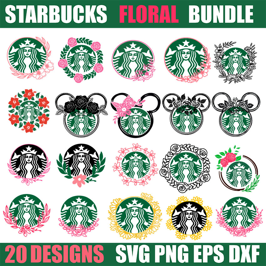 Retro floral Starbucks cup svg, Folk Starbucks svg