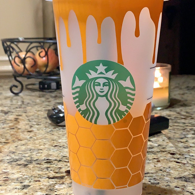honeycomb bee svg Bee cup Honey bee full wrap for Starbucks  Grande hot cup 16oz PNG,DFX,SVG file for Cricut,digital download
