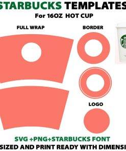 Template 16 oz Starbucks Hot Cup