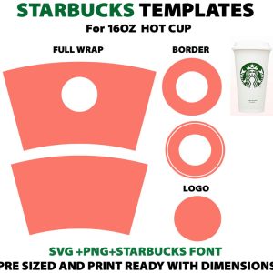 Starbucks Full Wrap Template Svg,Starbucks 16 oz Grande Hot Cup Dimensions SVG,Full Wrap Template,Digital Download