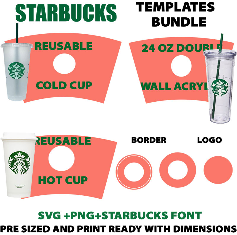 How to Make DIY Starbucks Cup Decals with your Cricut Machine! (FREE SVG  TEMPLATE!) 