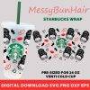 Messy Bun Hair Starbucks cup svg