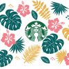 Tropical Leaves full wrap starbucks svg cup