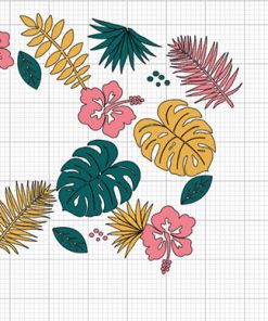 Tropical Leaves full wrap starbucks svg layer