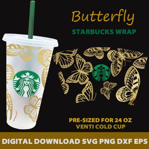 Free Free 349 Butterfly Starbucks Wrap Svg SVG PNG EPS DXF File