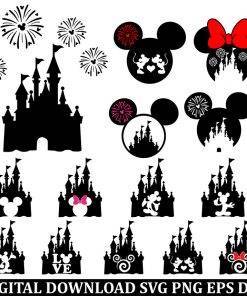 Castle Disneyland disneyworld Mickey svg png jpeg stencil