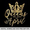 queen crown April svg