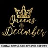 queen crown December svg