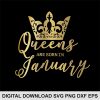 queen crown Jaruary svg