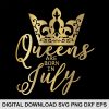queen crown July svg