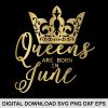 queen crown June svg