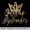 queen crown september svg