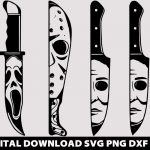 Horror movie characters in knives svg,Michael Myers svg,Scream svg,Chucky avg,Jason svg,Friday 13th svg,Horror movie,Halloween svg