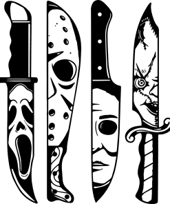 Horror movie characters in knives svg file