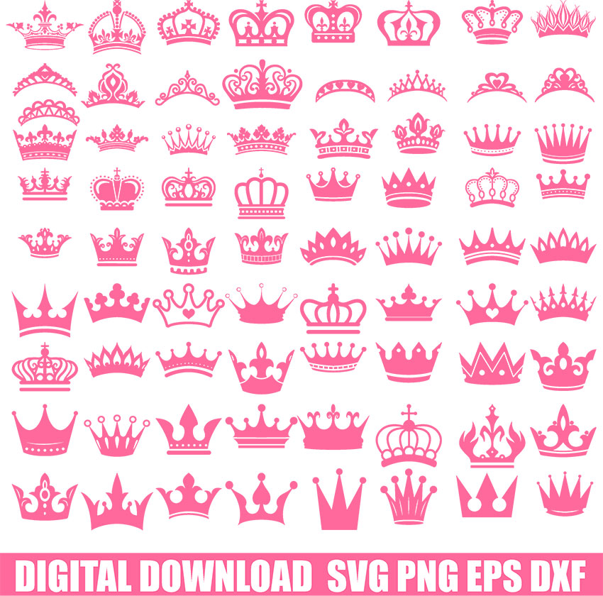 Princess Tiara Vinyl Cutting Design DXF Big Sister Little Sister Crown SVG Digital Download Cut File