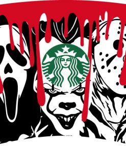 horror movie starbucks svg