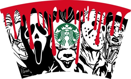 horror movie starbucks svg