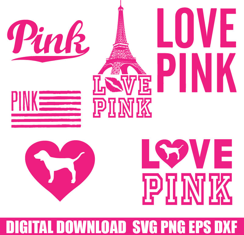 Pink wording logo SVG digital file Nation Victoria Secret Cricut