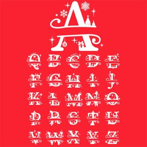 christmas split letters Monogram