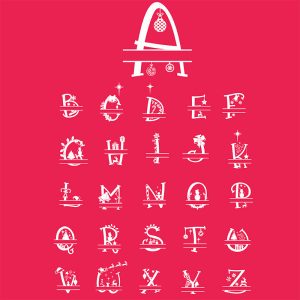 christmas vibes split letters