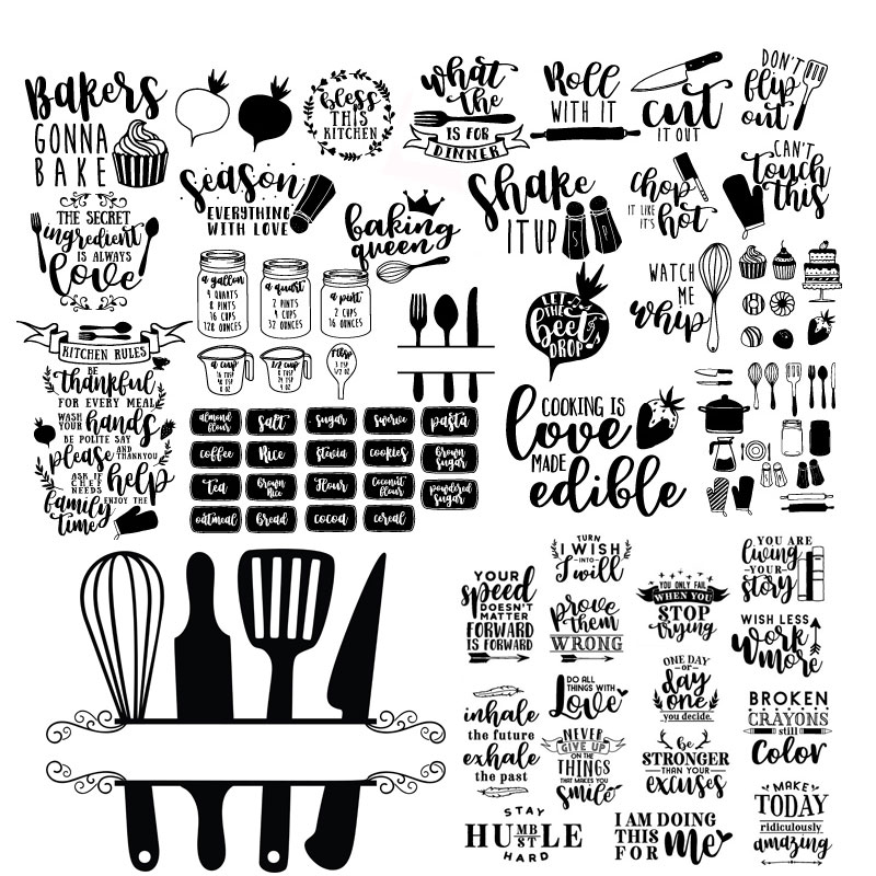 Kitchen SVG/ Cooking SVG/ Kitchen Clipart/ Cooking Utensils SVG/ Cut Files/  Silhouette/ Cricut