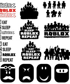 Eat Sleep Roblox Repeat Shirt design svg, Roblox cut files Shirt