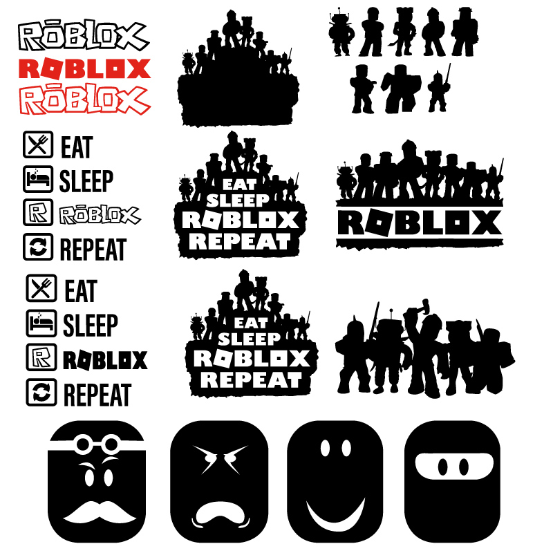 Roblox Logo Birthday Bundle SVG Silhouette, Roblox Svg