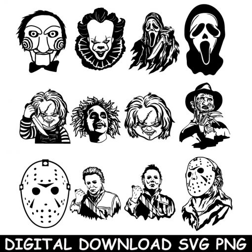 horror movie characters svg