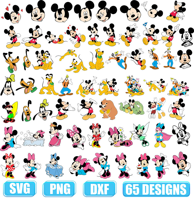 Mickey Mouse Vintage SVG, DXF, PNG, Cut Files For Cricut And