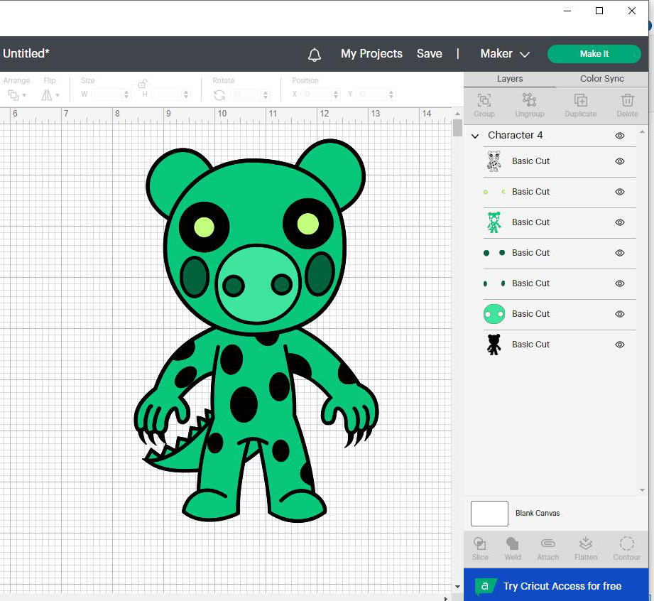 Larger Than Mat Roblox Noob Svg Cutting File for Cricut 