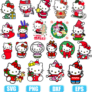 hello kitty christmas svg