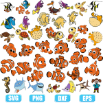 nemo svg,Silhouette Cut File,Svg File,Cricut,Cartoon