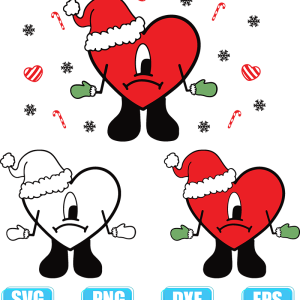 Bad Bunny Christmas svg,Bad Bunny heart svg,Baby benito Christmas svg
