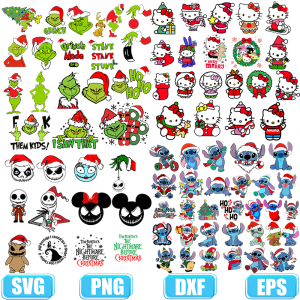 grinch images for cricut,hello kitty christmas svg,nightmare before christmas svg,Stitch christmas svg