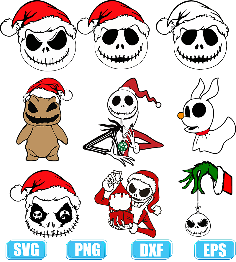 Jack Skellington SVG, Nightmare Before Christmas SVG, Jack Skellington  Shirt, Clipart, Instant Download, Design for Cricut or Silhouette 