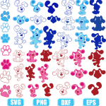 Blue pink dog svg file,Blue dog svg,pink dog svg,svg files for cricut,cricut svg,svg cuts
