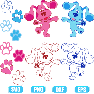 Blue pink dog svg,Blue dog svg,pink dog svg,svg files for cricut,cricut svg,svg images for cricut,cricut files