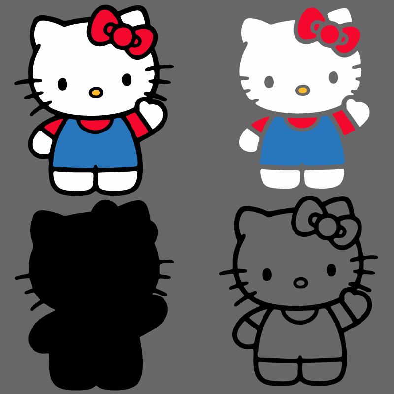 Hello Kitty Character, Hello Kitty Svg, Hello Kitty vector, Hello Kitty  Png, Bundle, Hello Kitty Clipart, Cricut File, Svg, Png, Eps, Dxf