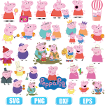 Peppapig SVG,peppa pig svg,Family peppa pig png,peppa pig clipart,svg files for cricut