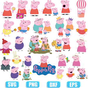 Peppapig SVG,peppa pig svg,Family peppa pig png,peppa pig clipart,svg files for cricut