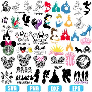 disney princess svg,Belle svg, Ariel svg,Cinderella svg,Jasmine SVG,Descendants svg,ariel silhouette svg,disney princess silhouette svg
