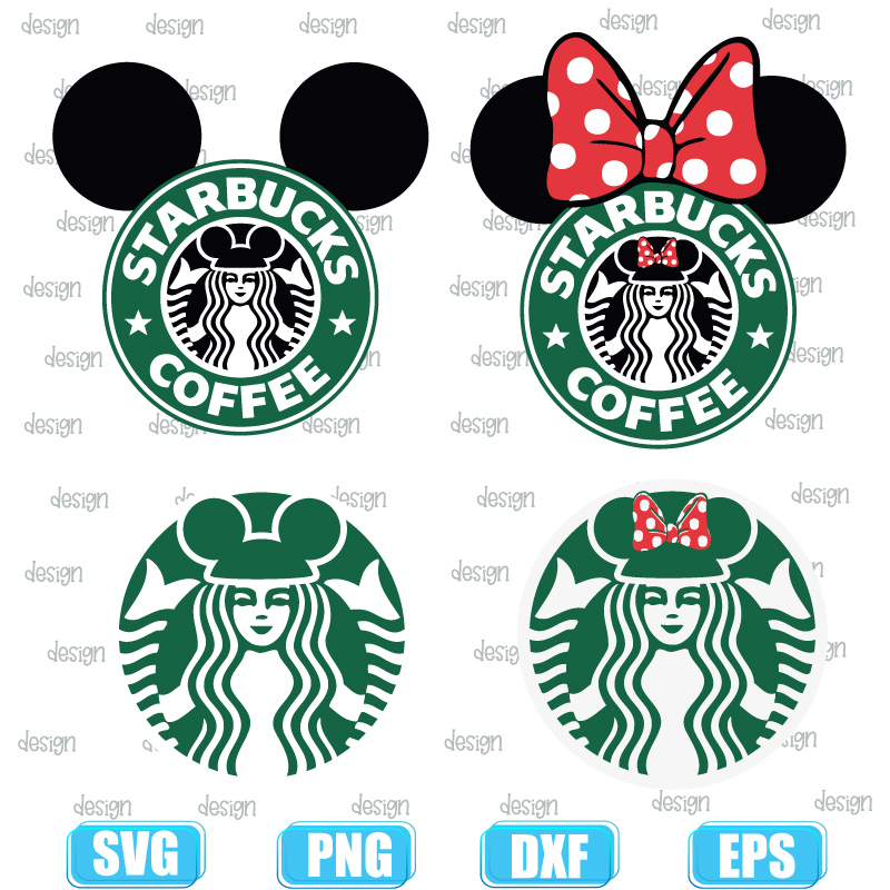 Disney Starbucks svg, Mickey Mouse Starbucks Minnie Mouse