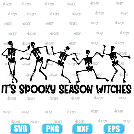 Its Spooky Season Witches Dancing Skeletons