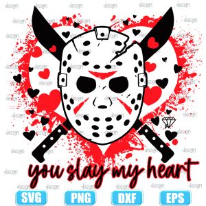 jason voorhees horror you slay my heart,halloween svg,halloween svg images,halloween shirt svg