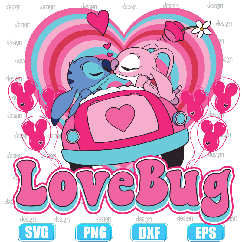 Stitch And Angel Love Starbucks Cold Cup SVG