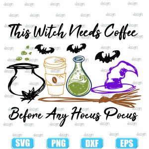 this witch needs coffee draw,halloween svg,halloween svg images,halloween shirt svg
